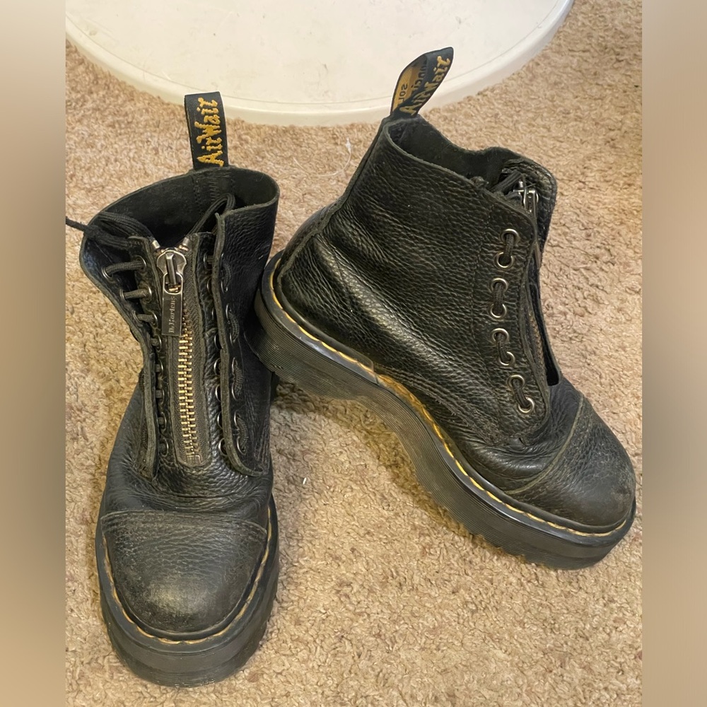 Dr. Marten Sinclair Milled Napa Leather platform boots
